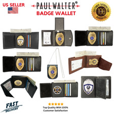 Premium Genuine Leather ID Badge Wallets   Secure Card  ID Holder