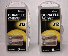 16 Hearing Aid Batteries brown tab Size 312 2 Packs Of 8 Batteries Each