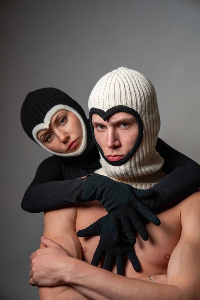 Bal Original HAND KNIT BALACLAVA バラクラバ BAL / CHECKERED HAND KNIT BALACLAVA / BLACK |