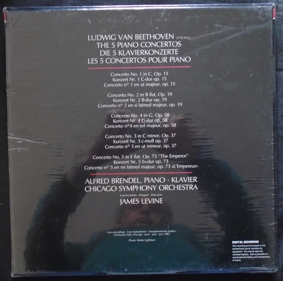 BEETHOVEN 5 Piano Concertos Live Brendel Levine USA New Sealed 4LP Box FREE SHIP - Image 2 of 2