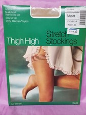 Vtg JC Penney Gaymode Thigh High Stretch Stockings Short Stay-up Top MISTY BIEGE