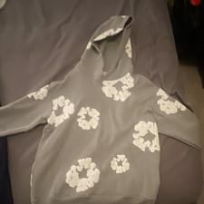 DENIM TEARS African Diaspora Goods Gray Graphic Print Pullover Hoodie Men L