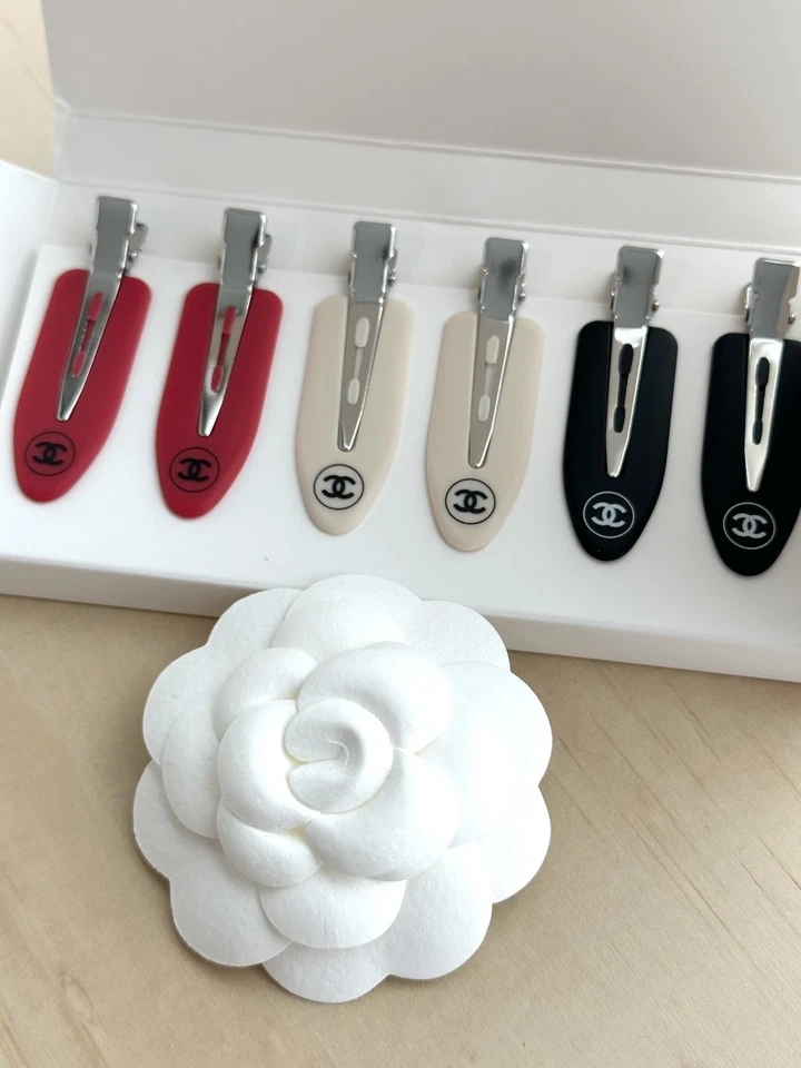 Chanel Beaute Hair Clip Hair Pin Hair Accessory Black/White/Red 6 Boxed Sets - Image 2 of 3