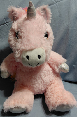 Pink Unicorn Plush w/Rainbow Mane Spark Create Imagine 12''