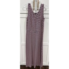 Talbots Maxi Dress Sleeveless Keyhole Pink Floral Casual Summer Medium