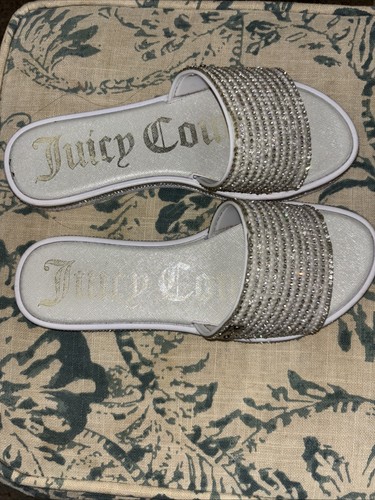 Juicy Couture YRIE Pearl & Rhinestone Slide Sandals Size 7.5 - Picture 6 of 8