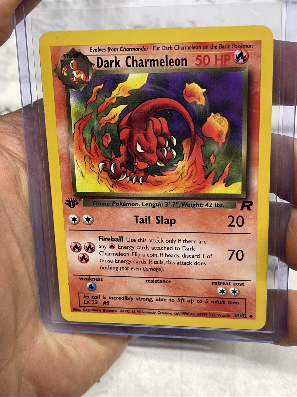 1ST EDITION DARK CHARMELEON 32/82 Team Rocket WOTC Pokemon Card 2000 LP Vintage