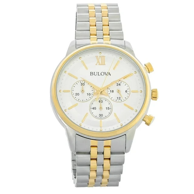 Bulova Chronograph Watch 41mm White Dial Two Tone Round 98A287 W2 Bulova Chronograph - Etsy UK main image 3