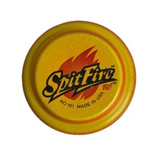 BC Spitfire Wooden Yo-Yo Vintage Fixed Axle Hardwood Yellow Red