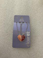 Claire  s Mother Daughter Heart Necklace Set
