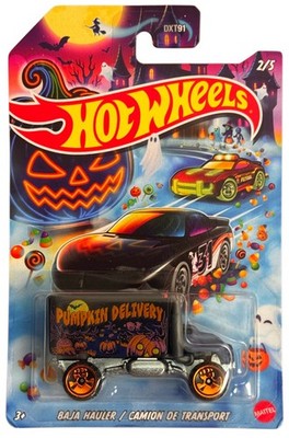 2026 Hot Wheels Halloween Baja Hauler Pumpkin Delivery 2/5 Orange Wheels JKY43