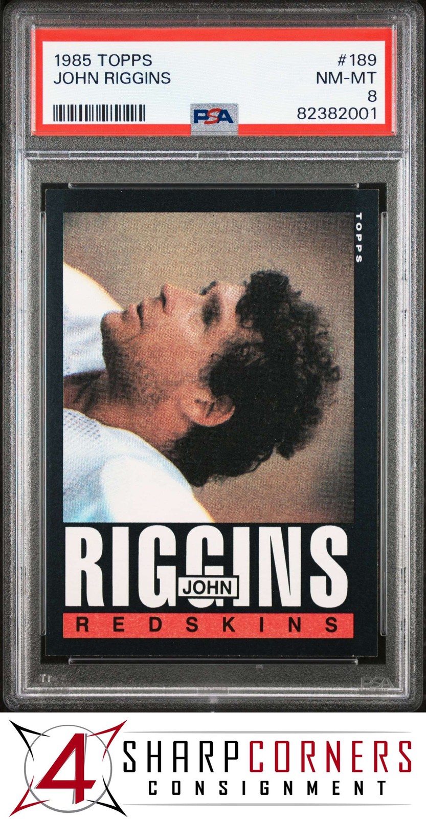 1985 TOPPS #189 JOHN RIGGINS REDSKINS HOF PSA 8