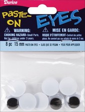Paste On Wiggle Eyes 15mm Black