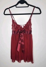 Victoria s Secret Vintage Pleated Crinkle Sheer Chiffon Lace Slip Size XS Retro
