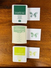 Stampin' Up green ink pads. Excellent condition. Shaded Spruce. Mint Macaron.
