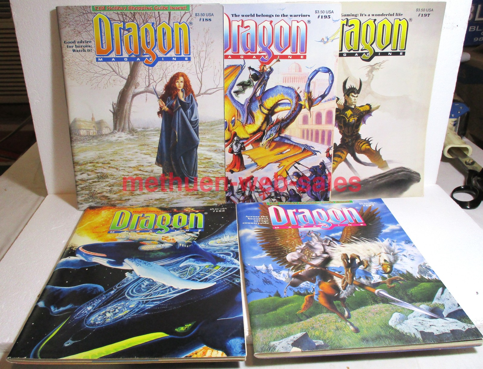Dragon Magazine~#183,187,188,195,197~1992-93~TSR~AD&D~Artwork