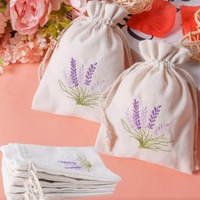 Ezranova 5Pcs Drawstring Lavender Bags for Herbs, Spices and Dried Flowers