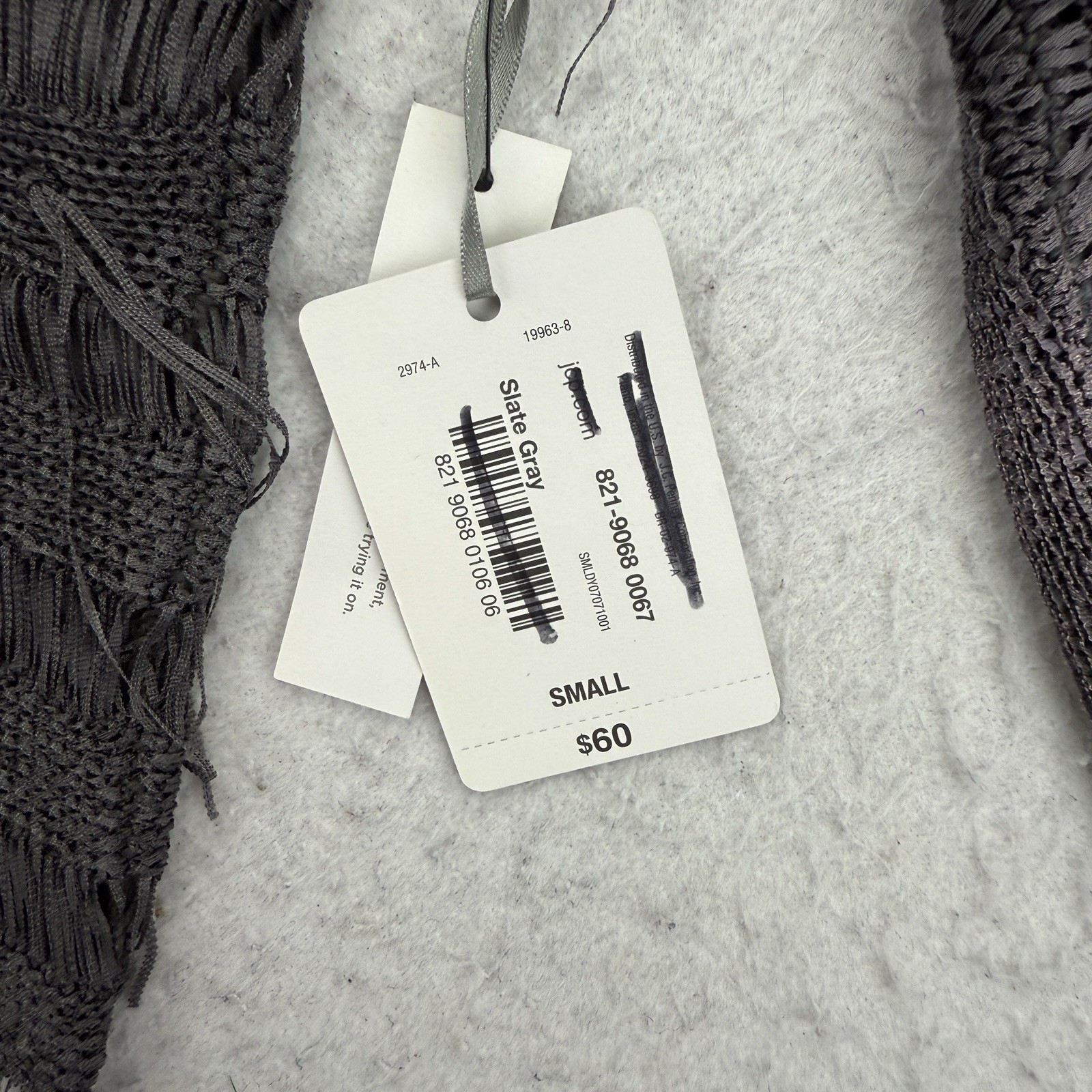 Belle Sky Sweater Womens Small S Slate Gray Fringe Long Sleeve Pullover