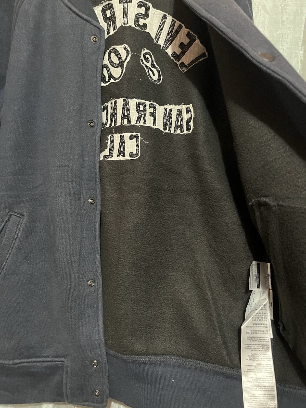 Levi's Dark Gray Varsity Snap Button Embroidered … - image 3