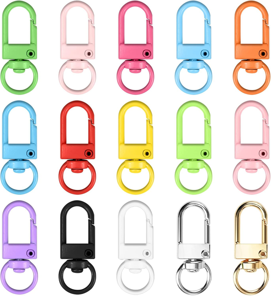 15 StüCk Kleine Karabinerhaken Bunt SchlüSselanhäNger Basteln Karabiner Klein-image
