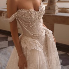 Detachable Train Wedding Dress Organza Embroidery Mermaid Ballgown Sleeveless