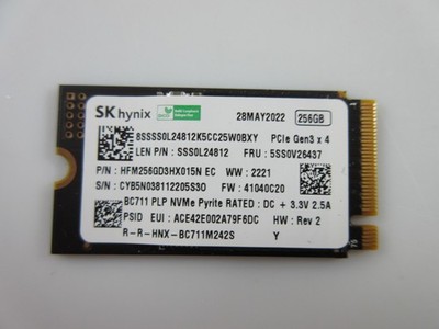 Festplatte Ssd NVMe M.2 SK HYNIX HFM256GD3HX015N 256GB Original #0
