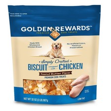 Peanut Butter Flavor Dog Biscuit Chicken Wrapped Dry Dog Treats 32 oz