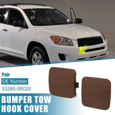 1 Pair Front Tow Hook Cap 53285-0R020 for Toyota RAV4 09-12 Bright Dark Brown