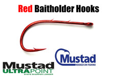 Mustad Red Baitholder Sea Fishing Hooks Ultrapoint Sharp Forged Bass Cod Wrasse