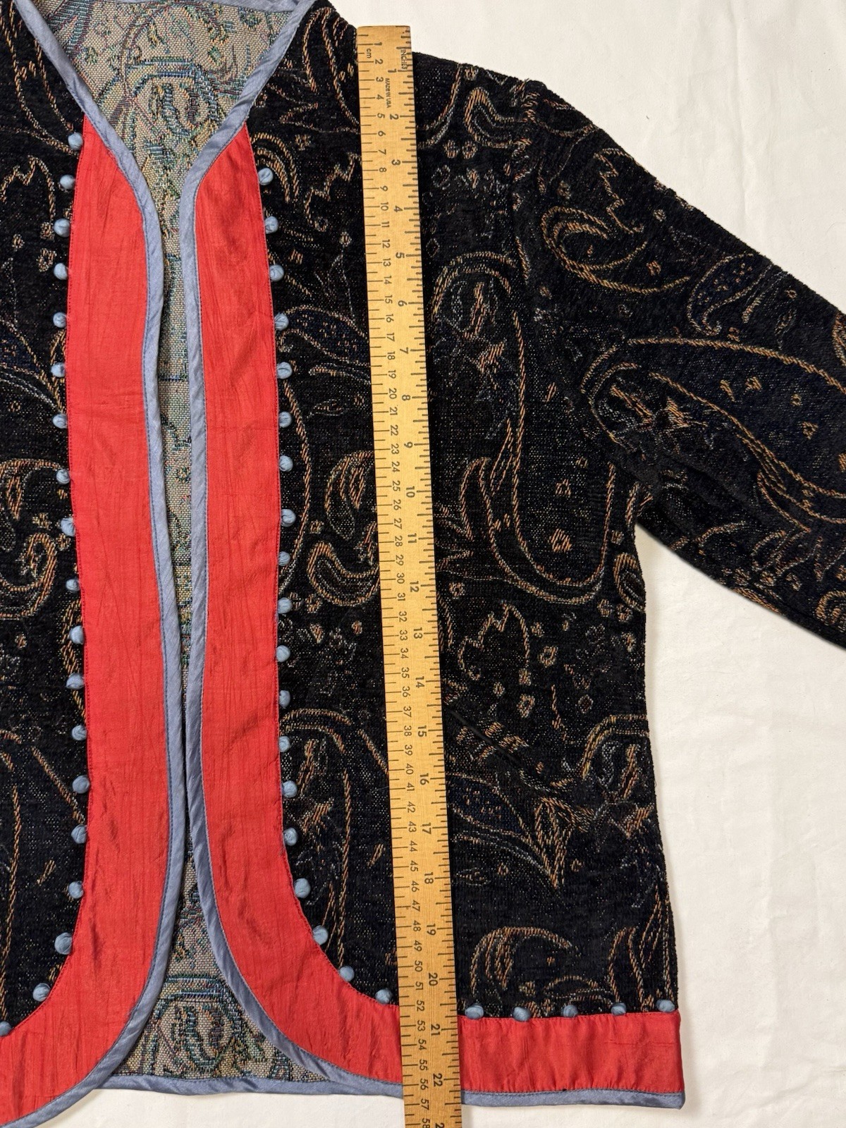 Reversible Tapestry Open Front Jacket Women's siz… - image 6