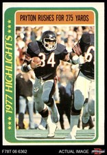 1978 Topps #3 Walter Payton Payton Rushes for 275 Yards Bears HOF Jack 4 - VG/EX