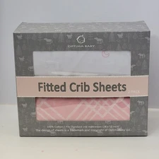 Optima Baby Fitted Crib Sheets 2 pack 28 x 52 x x 8 inch
