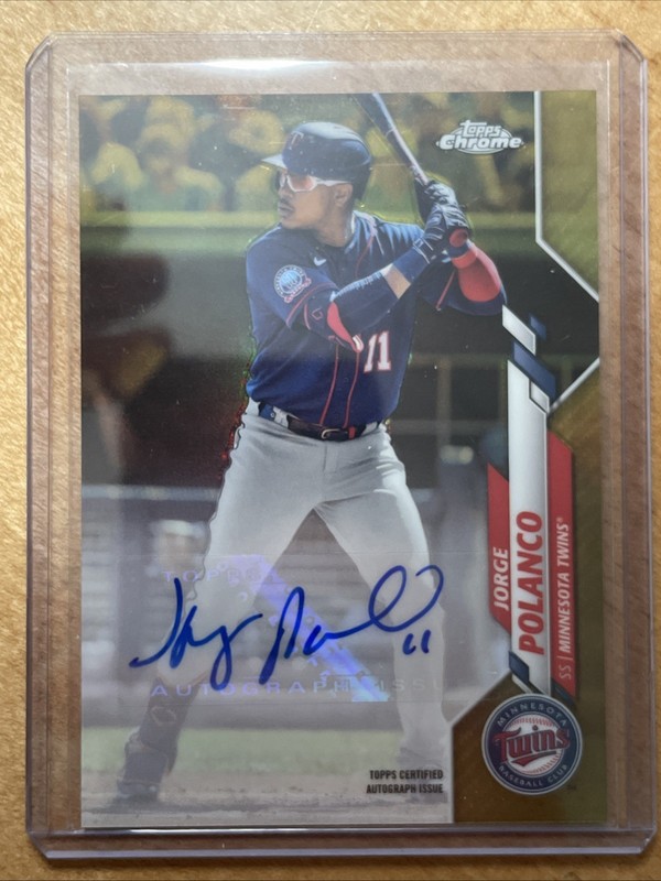 2020 Topps Chrome Autographs Jorge Polanco #USA-JP Gold Refractor /50 (AU)