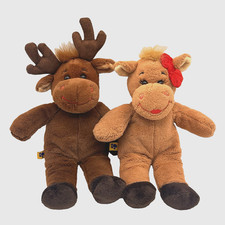 Build A Bear Hal Holly Moose Furry Friends Christmas Holiday Stuffed Plush Set