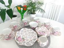 Vintage Porcelain English Bone China 21 Piece TEA SET PINKIE Mother Women Gift
