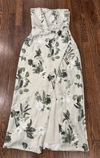 BHLDN Avianna Stretch Satin Strapless Side Slit In Maxi Size US 4