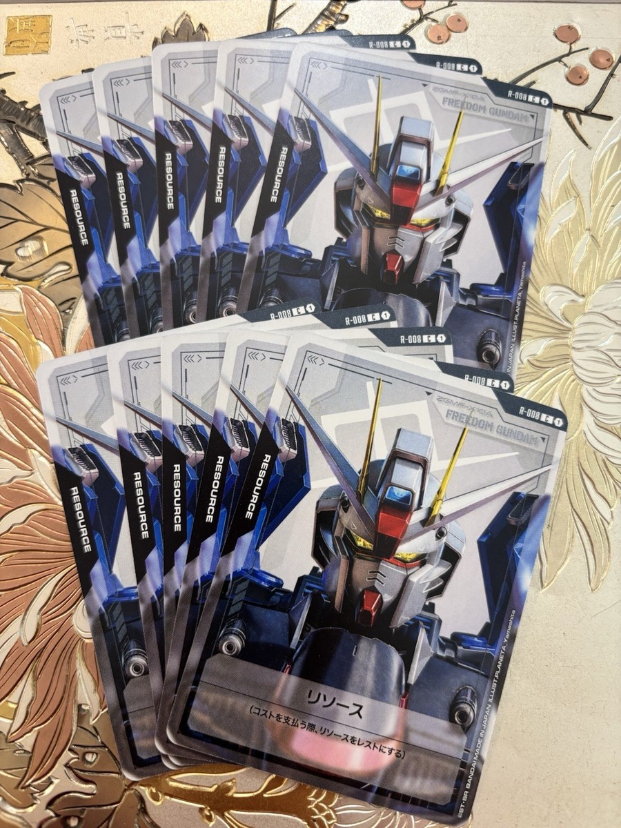 10x Japanese Gundam Card Game R-008: Resource (Freedom Gundam) C