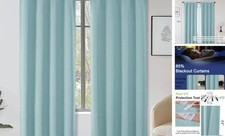 Sally Blackout Curtains for Bedroom Living Room 40"W x 78"L Pack of 2 Aqua