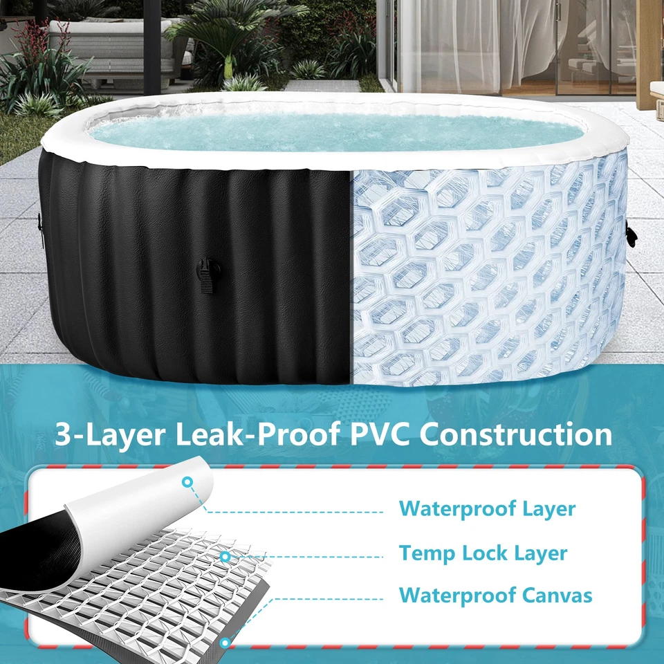 Begonia.K Spa Whirlpool 1800W In-Outdoor Pool 2 Personen Mit 100 LuftdüSen 550 L - Bild 4 von 4