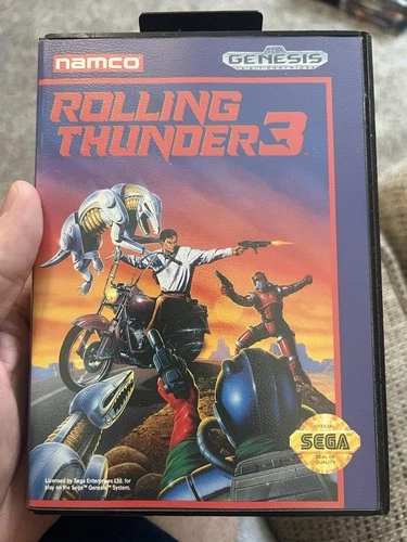 Rolling Thunder 3 (Sega Genesis, 1993) PRISTINE BOX AND CARTRIDGE(No manual)