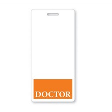 Doctor Vertical Badge Buddy for Doctors - 2 Sided Heavy Duty ID Tag Backer