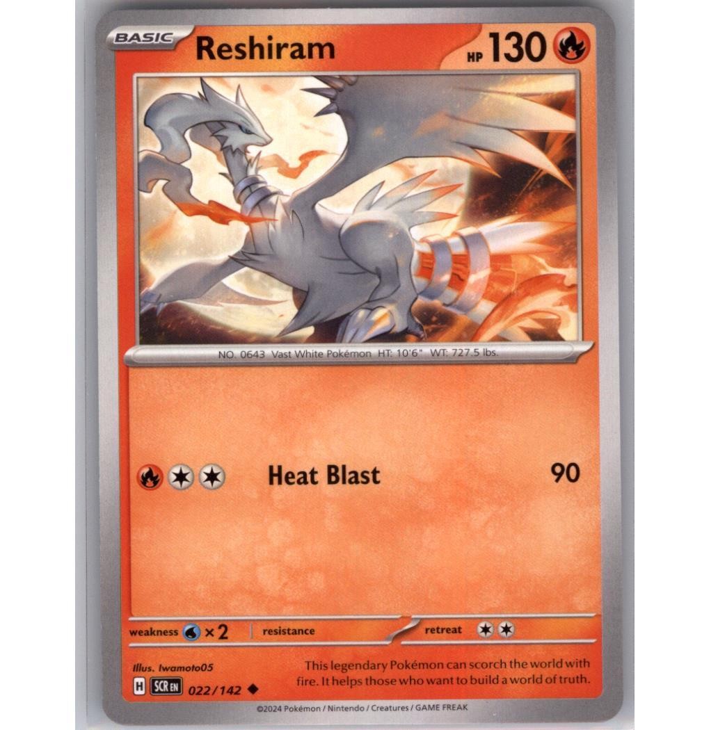 Reshiram Normal Uncommon SV07: Stellar Crown 022/142 NM