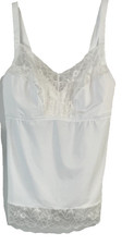Breezies Soft Support Lace Bra Camisole White Sz Medium A678633 Women YA3