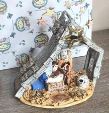 Blue Sky Clayworks Nativity Creche Tealight Holder BCN3014681 Ceramic Stars