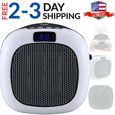 Wall-Mount Indoor Mini Space Heater w/ Thermostat & Remote, 750W, White
