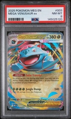 MEGA VENUSAUR EX #003 PSA 8 • 2025 POKEMON MEG EN-MEGA EVOLUTION