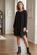 A NEW Day black size med lined shirt Dress Lace Embellishment NWT baby Doll