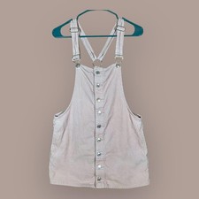 Forever 21 Corduroy Overall Skirt Dress Women's Size Medium Light Pink Pockets
