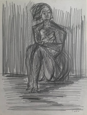 ROBERT CALIX (1919-2008) ORIGINAL WORK CUBIST NUDE SCENE SIGNED (31)