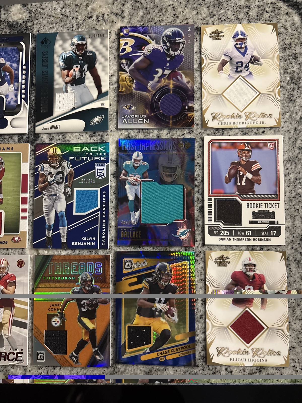 25 Card Lot Football Patch Card Lot With Auto & Numbered Cards view 6
